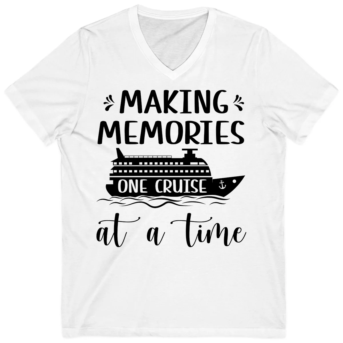 Making Memories One Cruise At A Time V-Neck in White