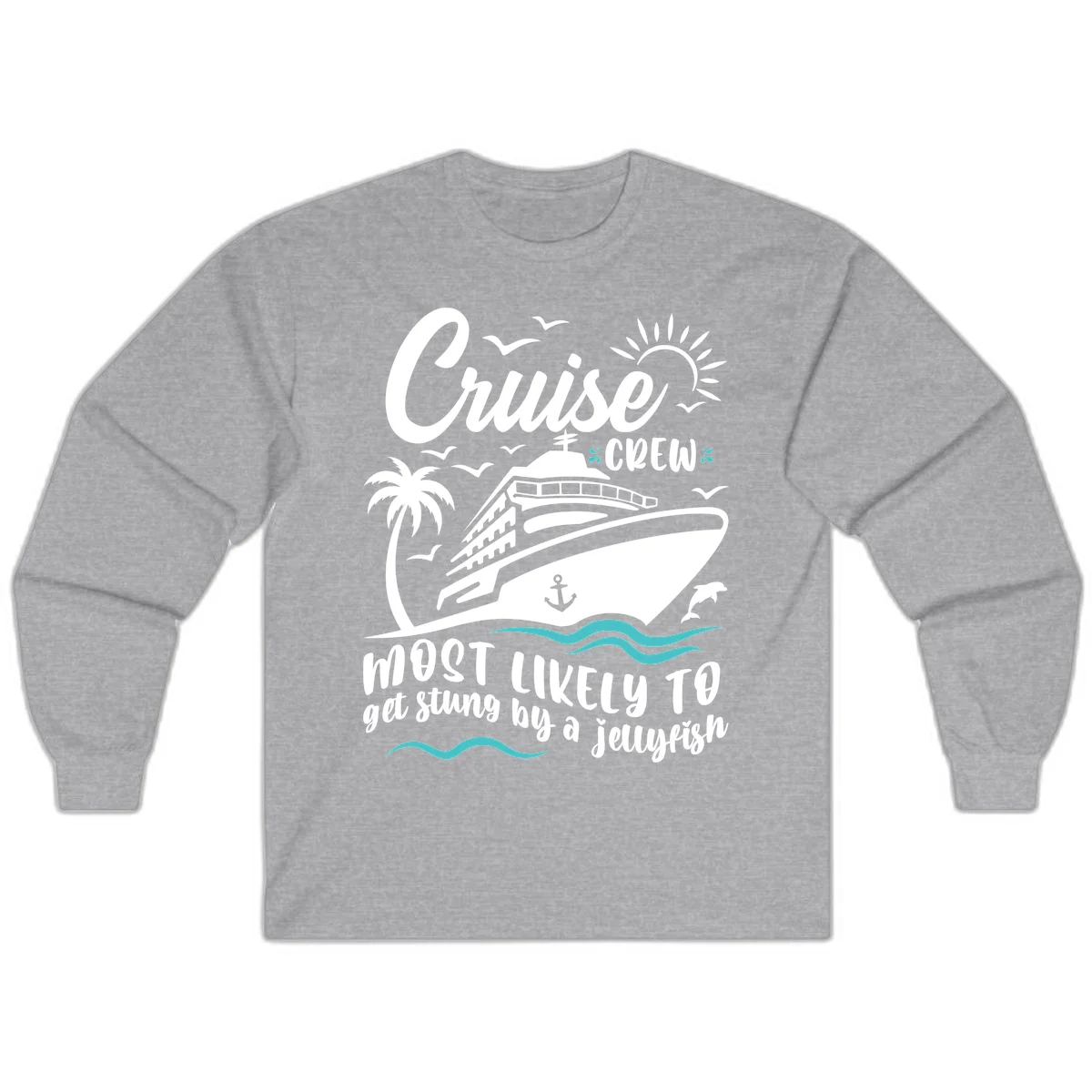 Cruise Crew Jellyfish Sting Long Sleeve in Sport Grey