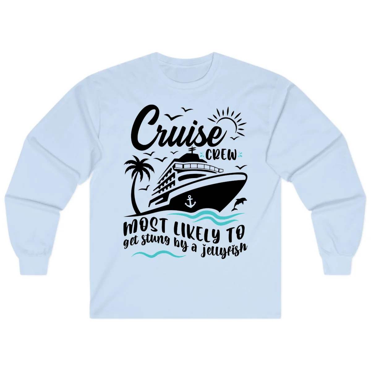 Cruise Crew Jellyfish Sting Long Sleeve in Light Blue