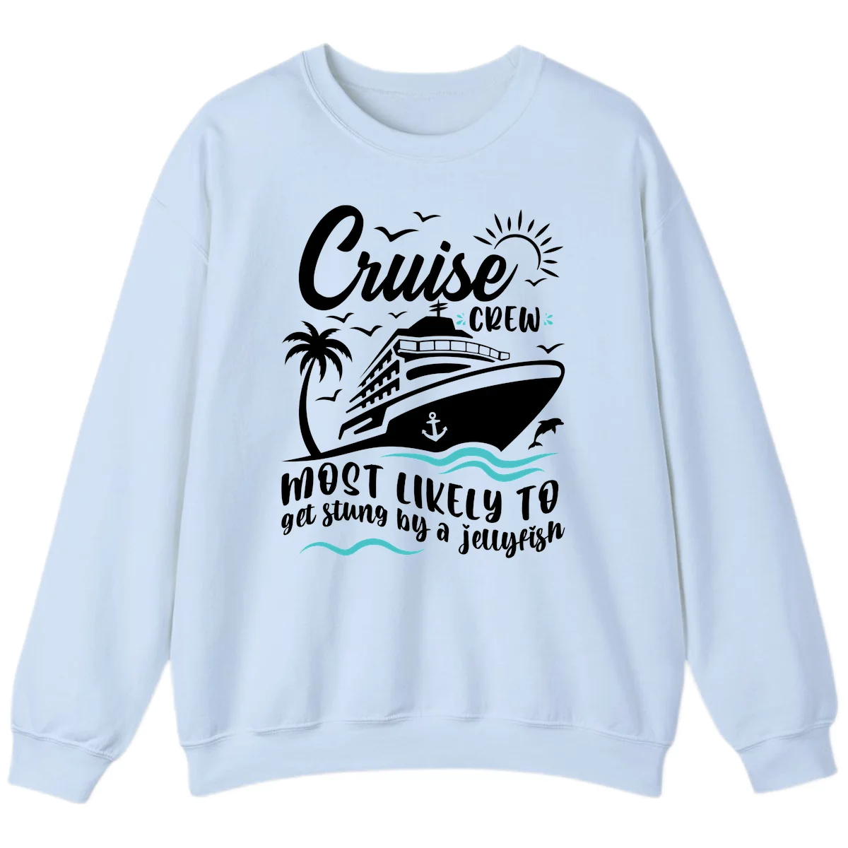Cruise Crew Jellyfish Sting Sweatshirt in Light Blue