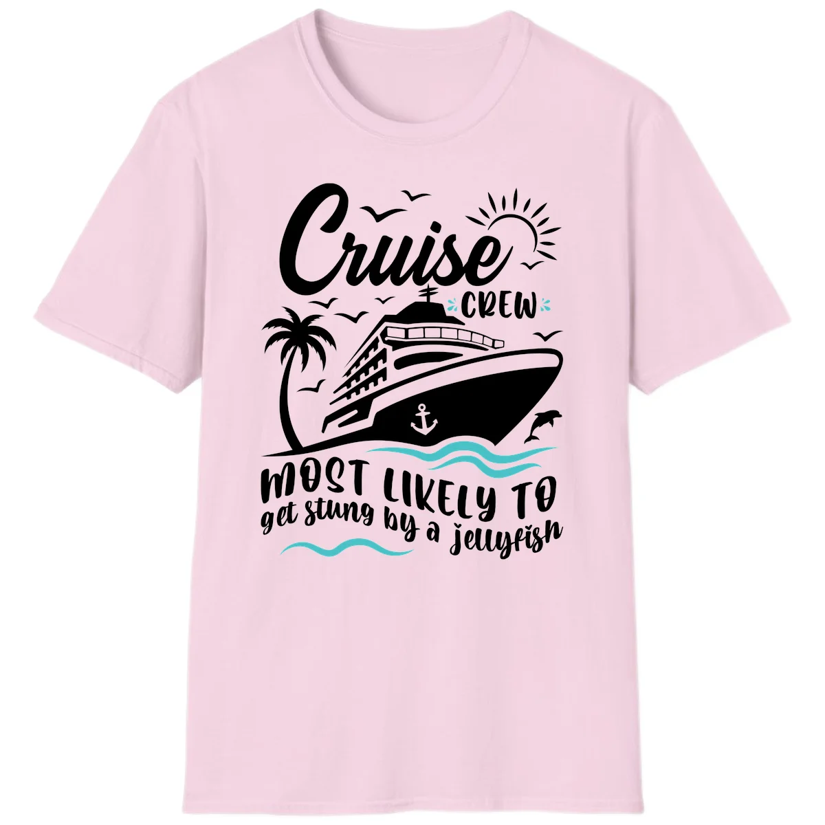 Cruise Crew Jellyfish Sting T-Shirt in Light Pink