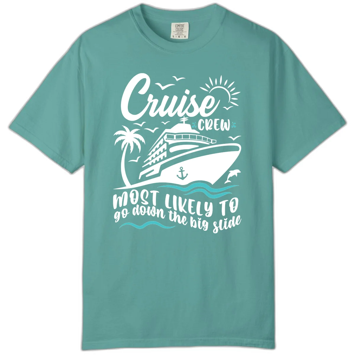 Cruise Crew Most Likely Big Slide Comfort Color in Seafoam