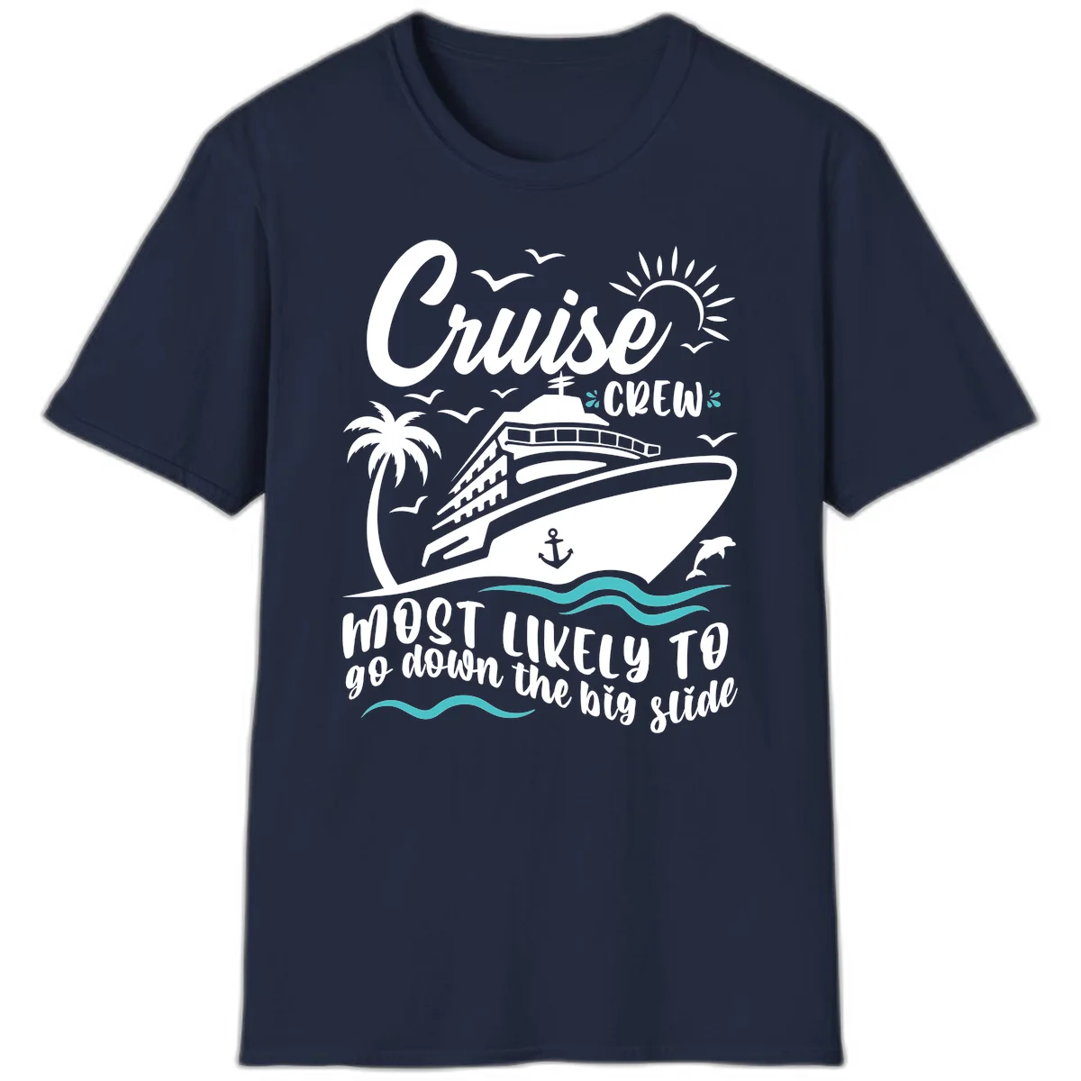 Cruise Crew Most Likely Big Slide T-Shirt in Navy