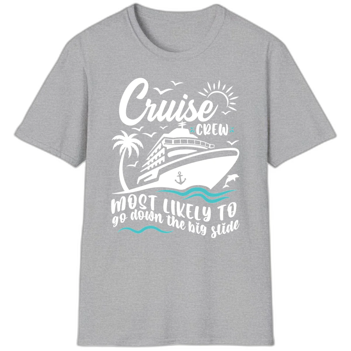 Cruise Crew Most Likely Big Slide T-Shirt in Sport Grey