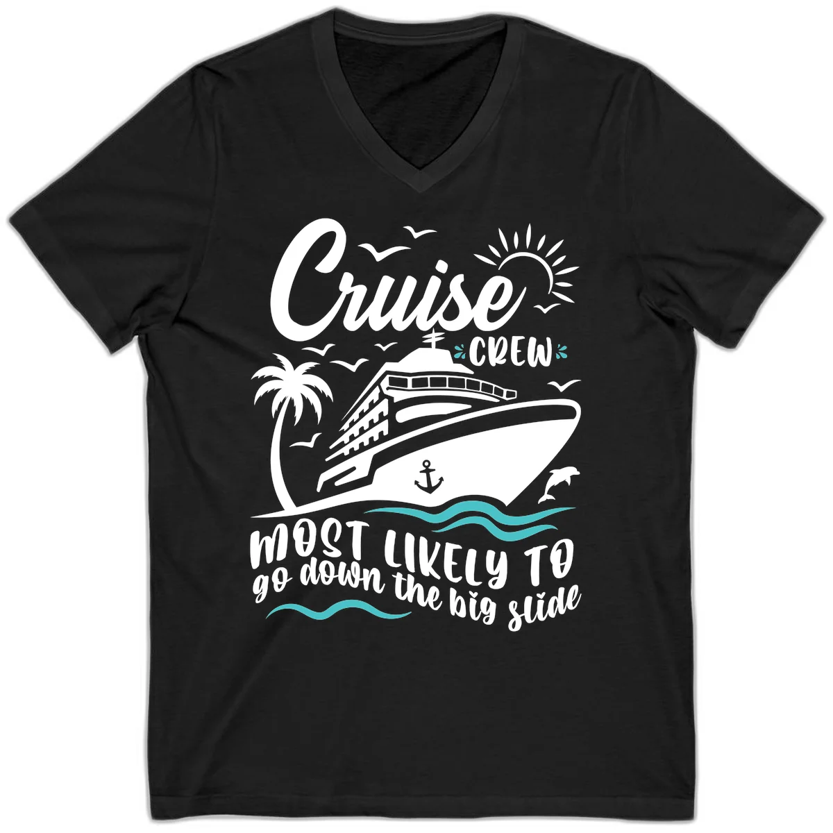 Cruise Crew Most Likely Big Slide V-Neck in Black