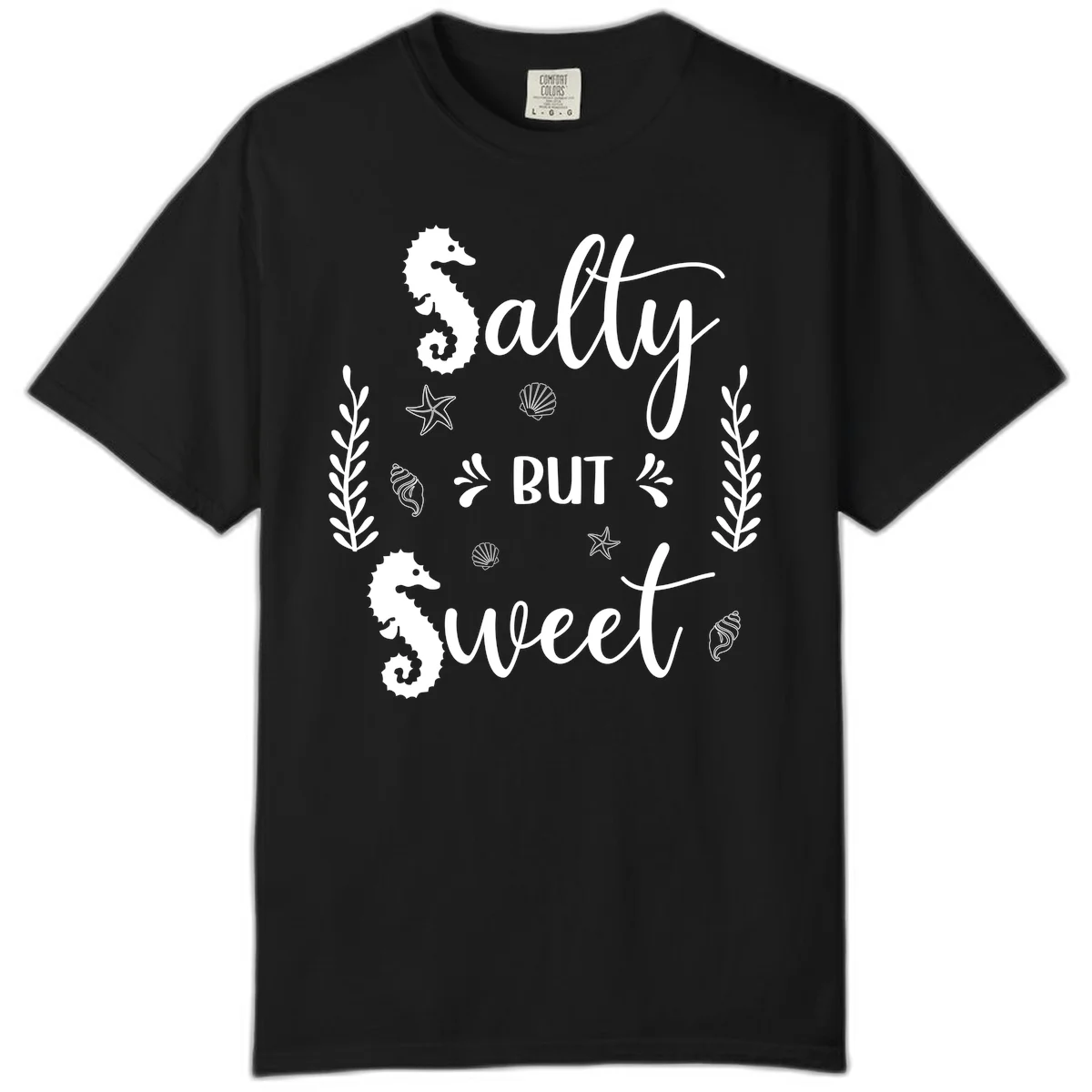 Salty But Sweet Nautical Design Comfort Color in Black