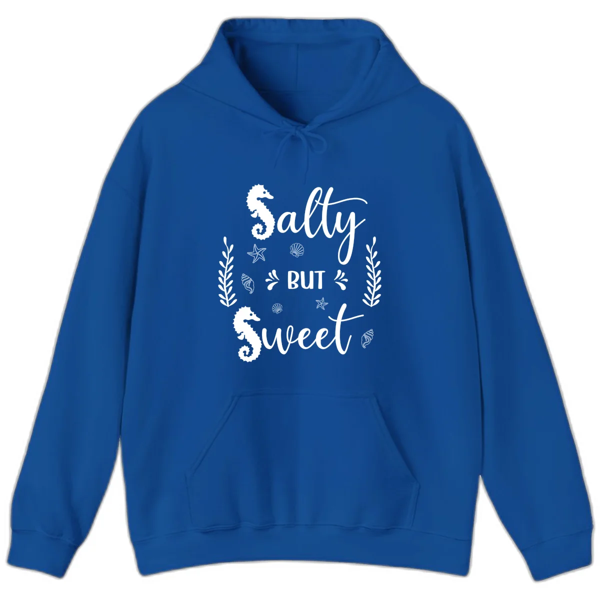 Salty But Sweet Nautical Design Hoodie in Royal