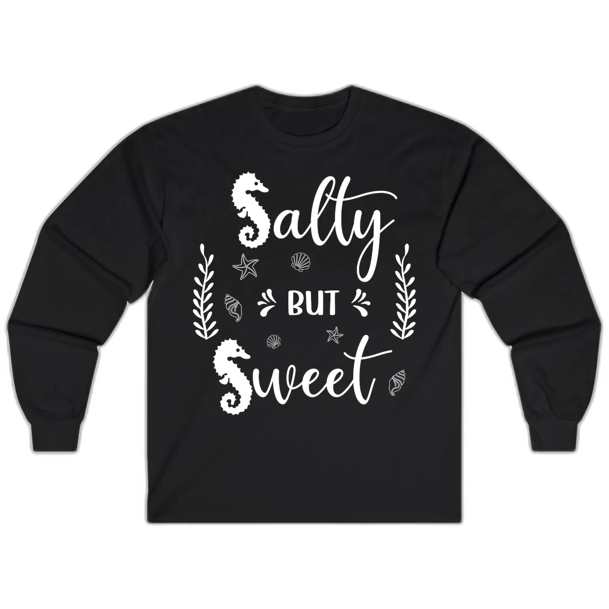 Salty But Sweet Nautical Design Long Sleeve in Black