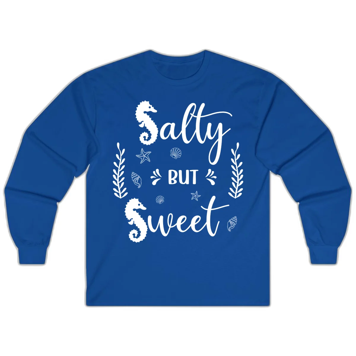 Salty But Sweet Nautical Design Long Sleeve in Royal