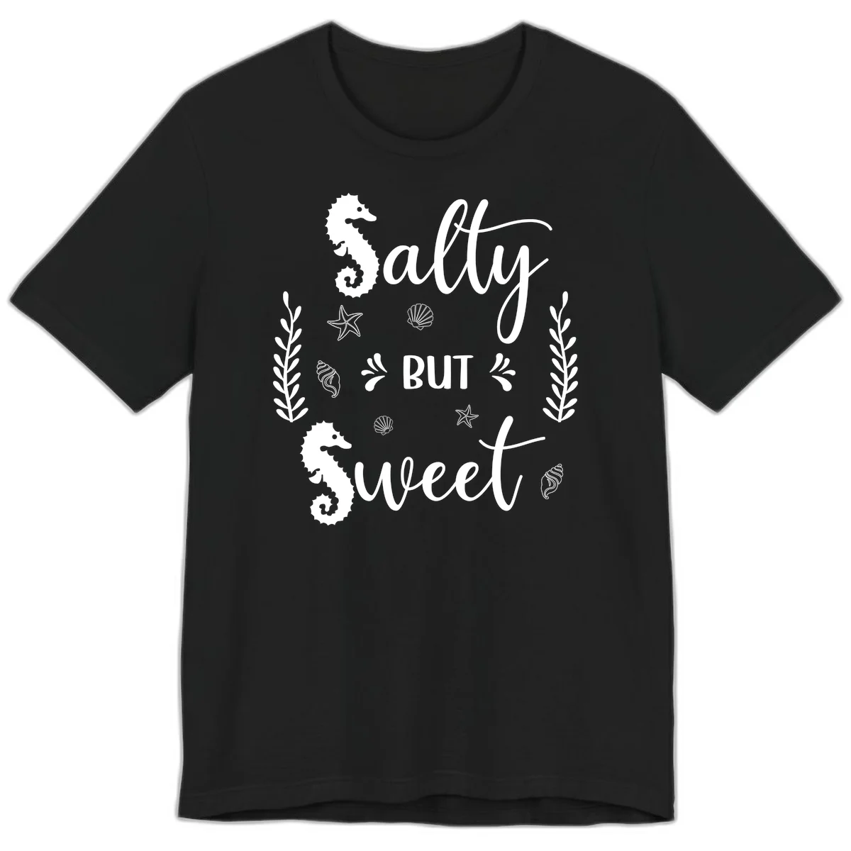 Salty But Sweet Nautical Design Premium T-Shirt in Black