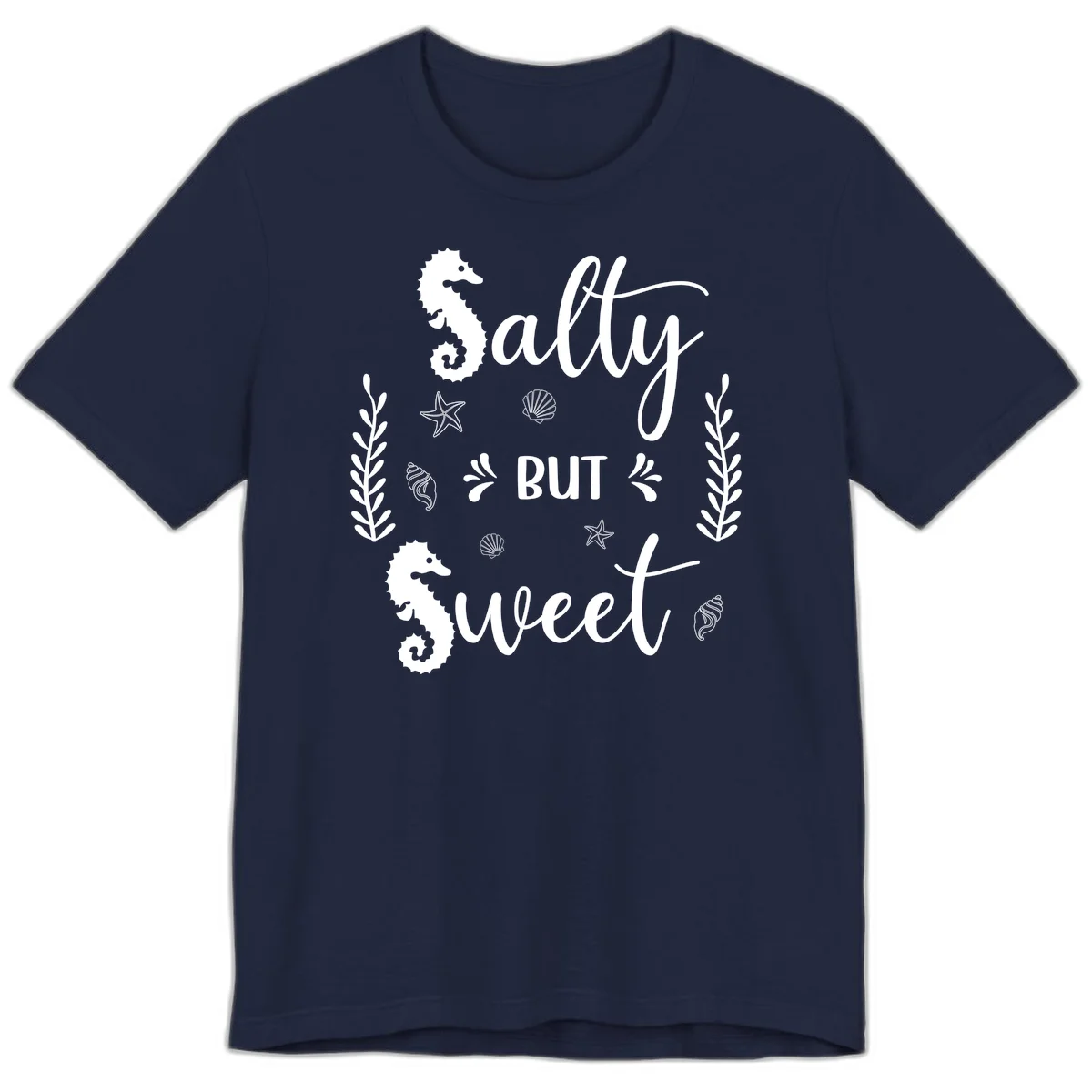 Salty But Sweet Nautical Design Premium T-Shirt in Navy