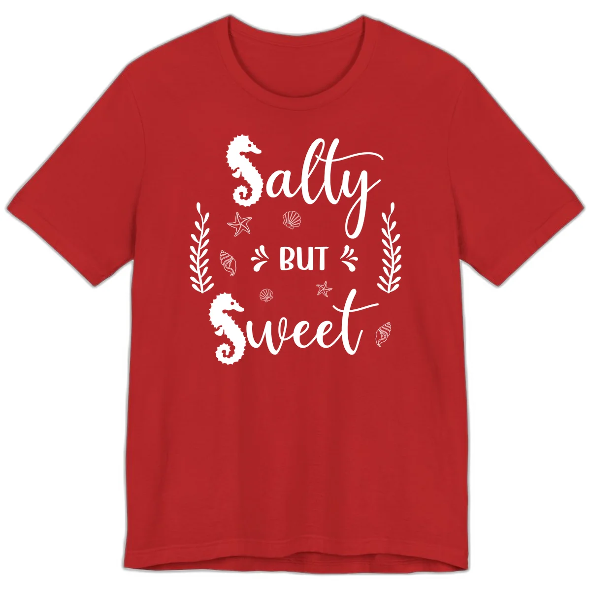 Salty But Sweet Nautical Design Premium T-Shirt in Red