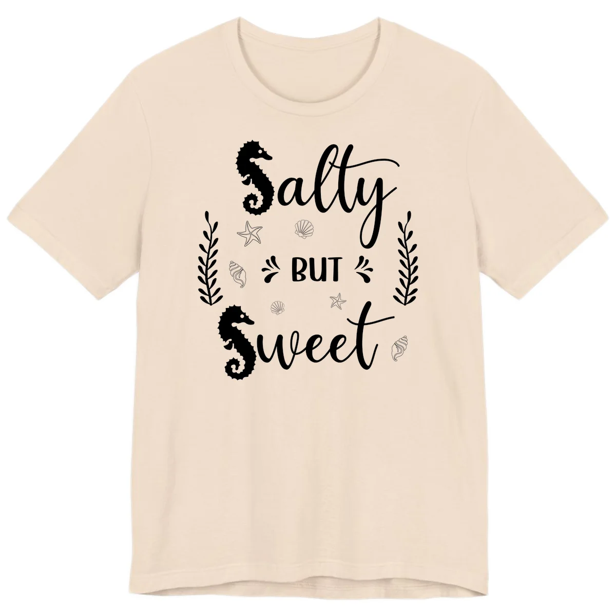 Salty But Sweet Nautical Design Premium T-Shirt in Soft Cream