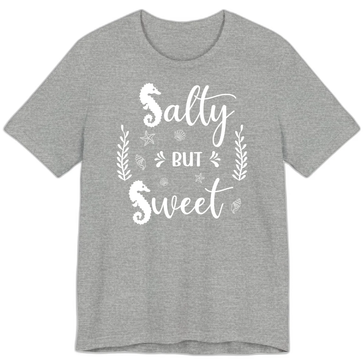 Salty But Sweet Nautical Design Premium T-Shirt in Athletic Heather