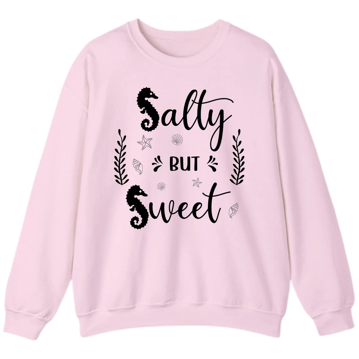 Salty But Sweet Nautical Design Sweatshirt in Light Pink