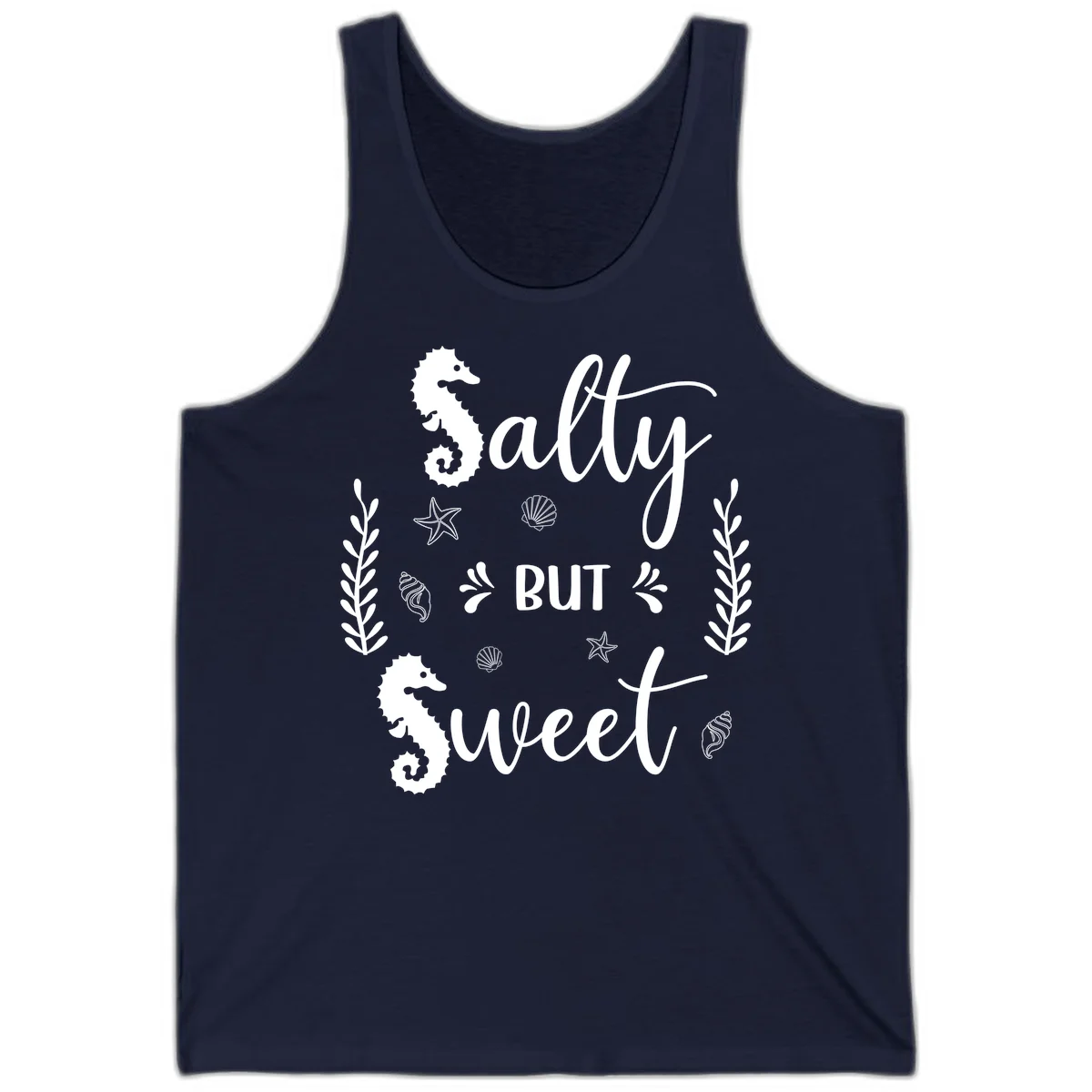 Salty But Sweet Nautical Design Tank in Navy