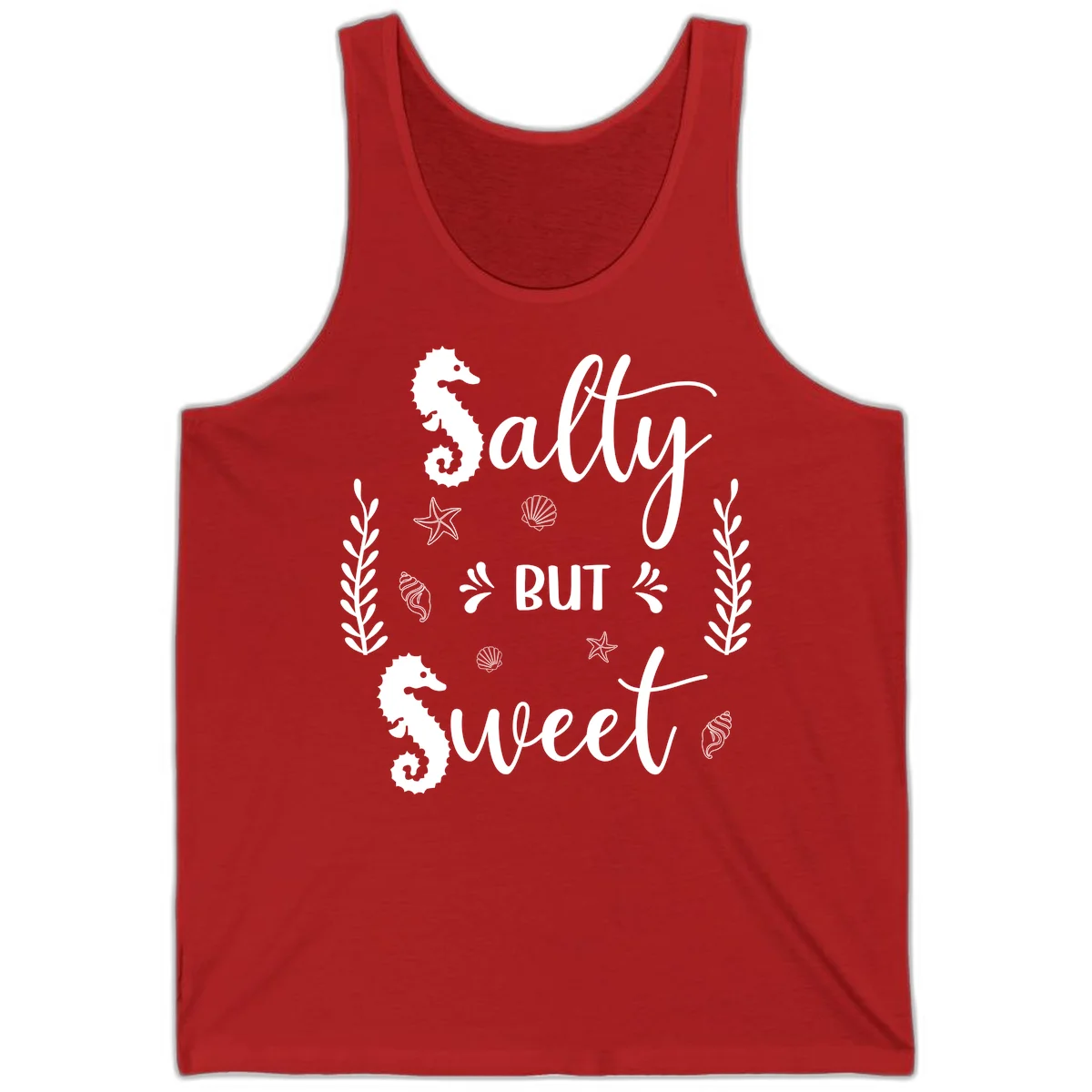 Salty But Sweet Nautical Design Tank in Red