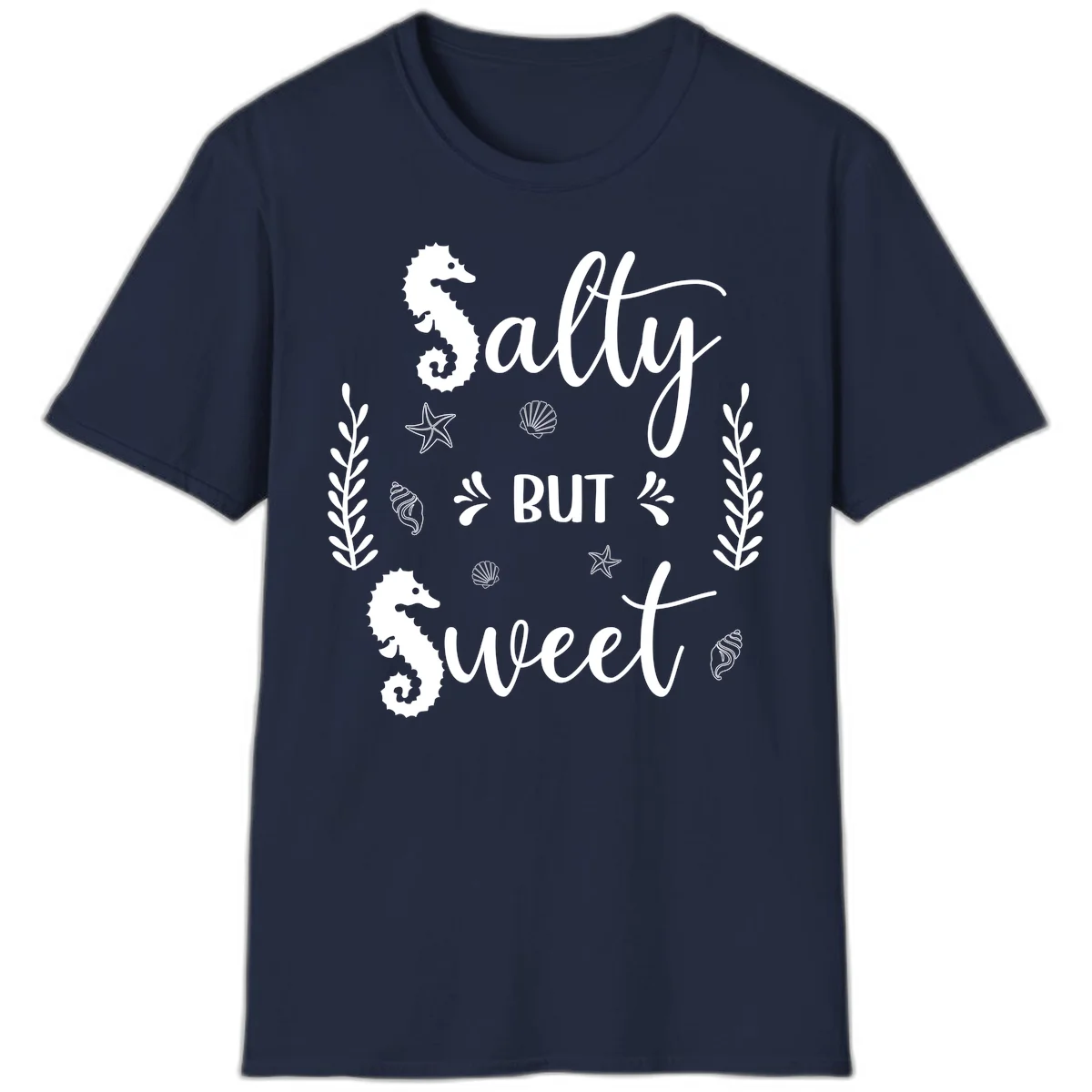 Salty But Sweet Nautical Design T-Shirt in Navy