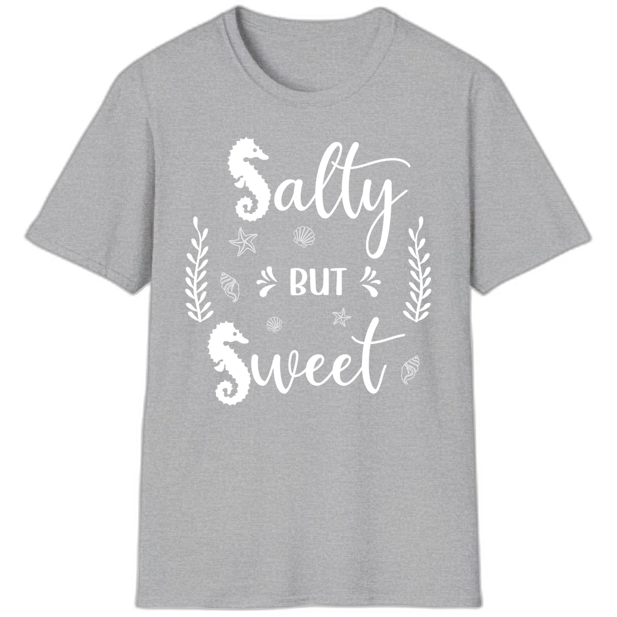 Salty But Sweet Nautical Design T-Shirt in Sport Grey