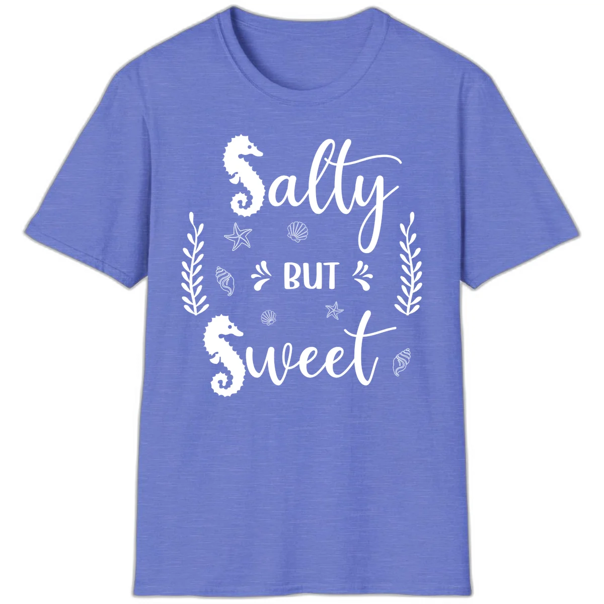 Salty But Sweet Nautical Design T-Shirt in Heather Royal