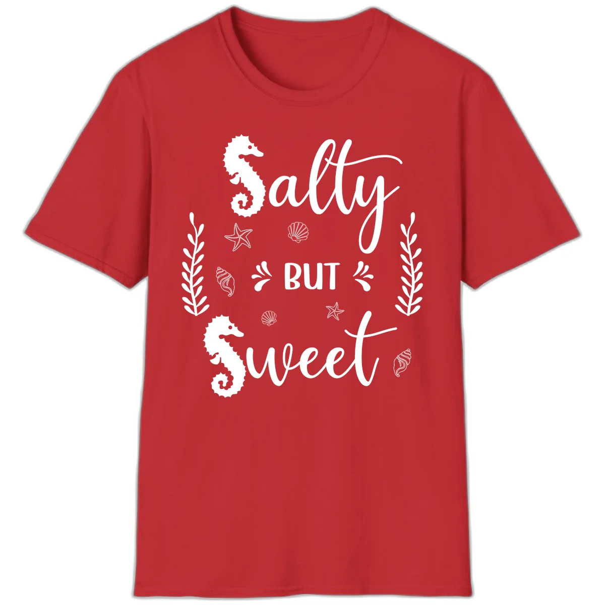 Salty But Sweet Nautical Design T-Shirt in Red