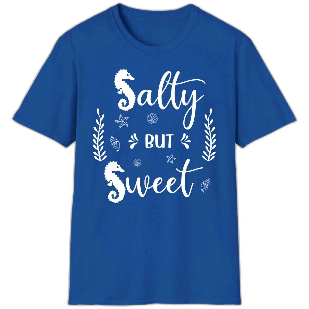 Salty But Sweet Nautical Design T-Shirt in Royal