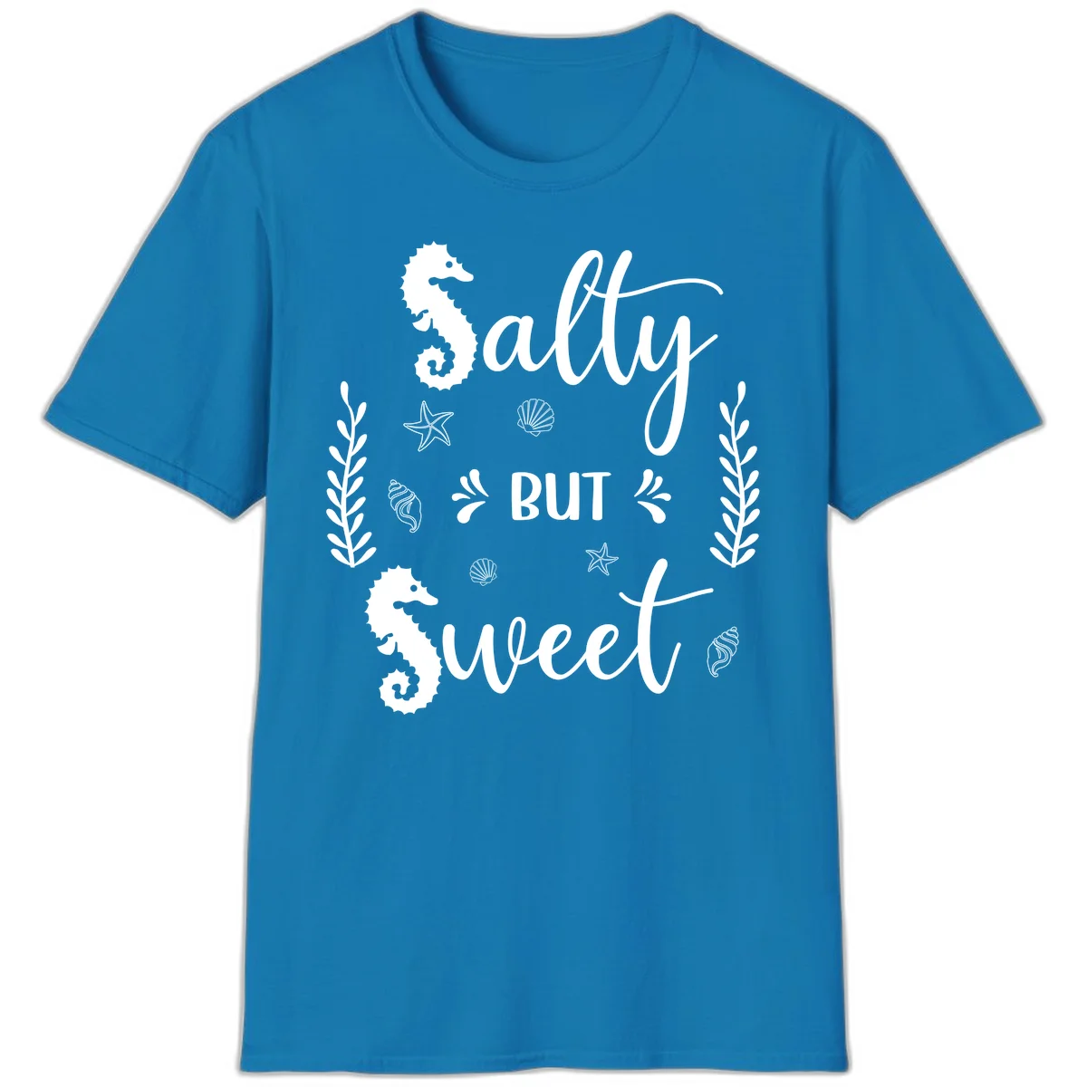 Salty But Sweet Nautical Design T-Shirt in Sapphire