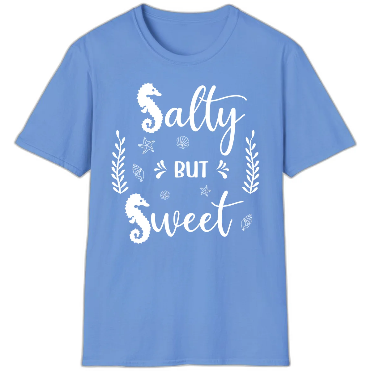 Salty But Sweet Nautical Design T-Shirt in Carolina Blue