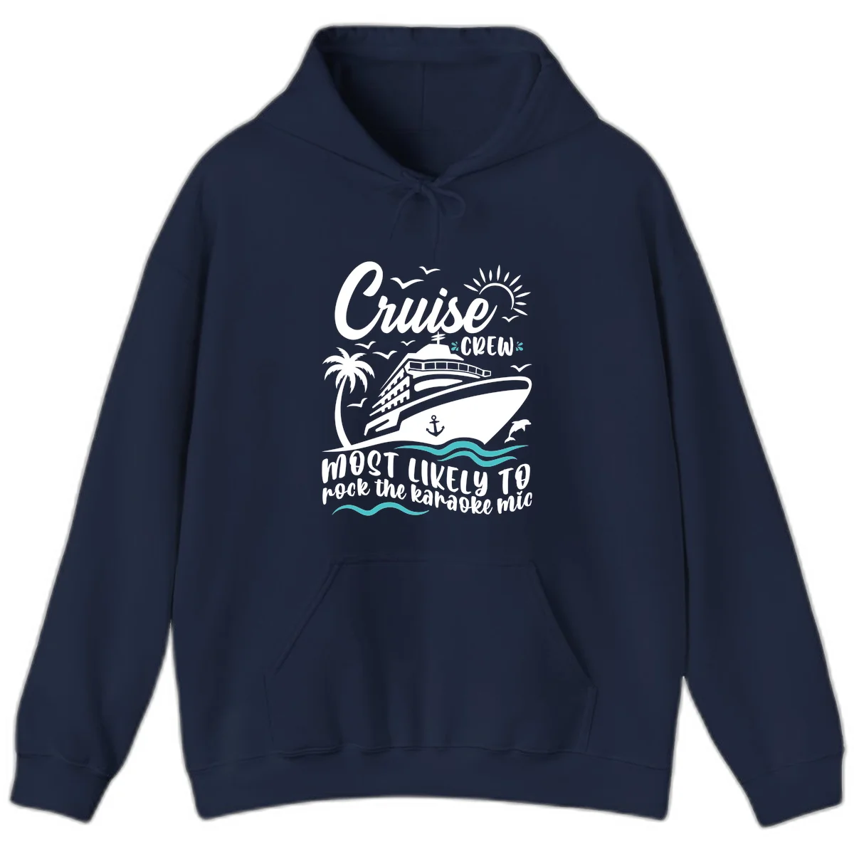 Cruise Crew Karaoke Night Hoodie in Navy