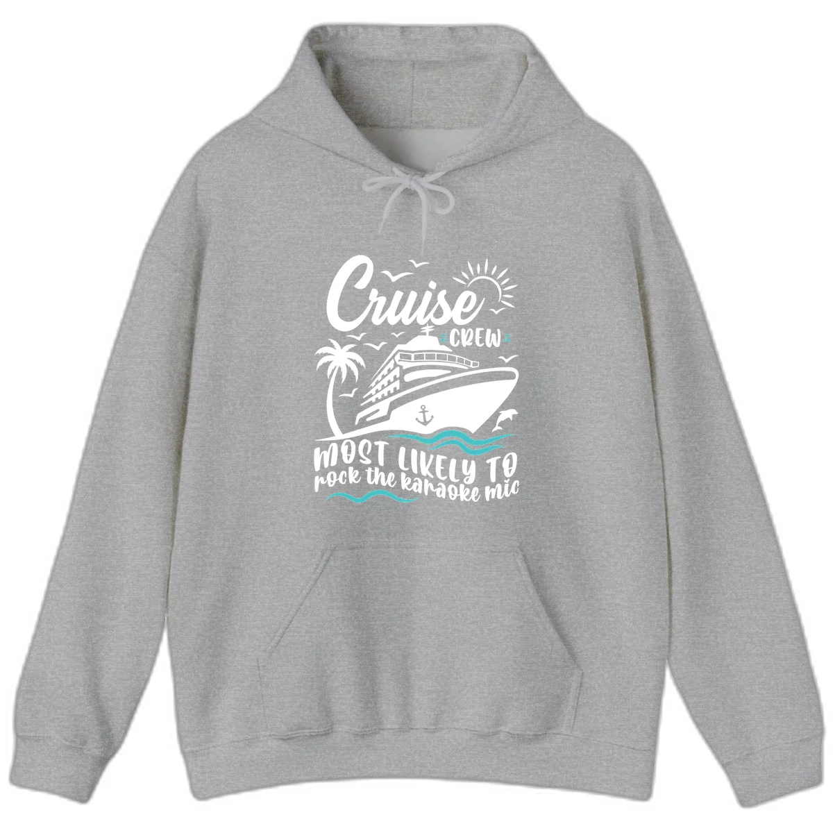 Cruise Crew Karaoke Night Hoodie in Sport Grey