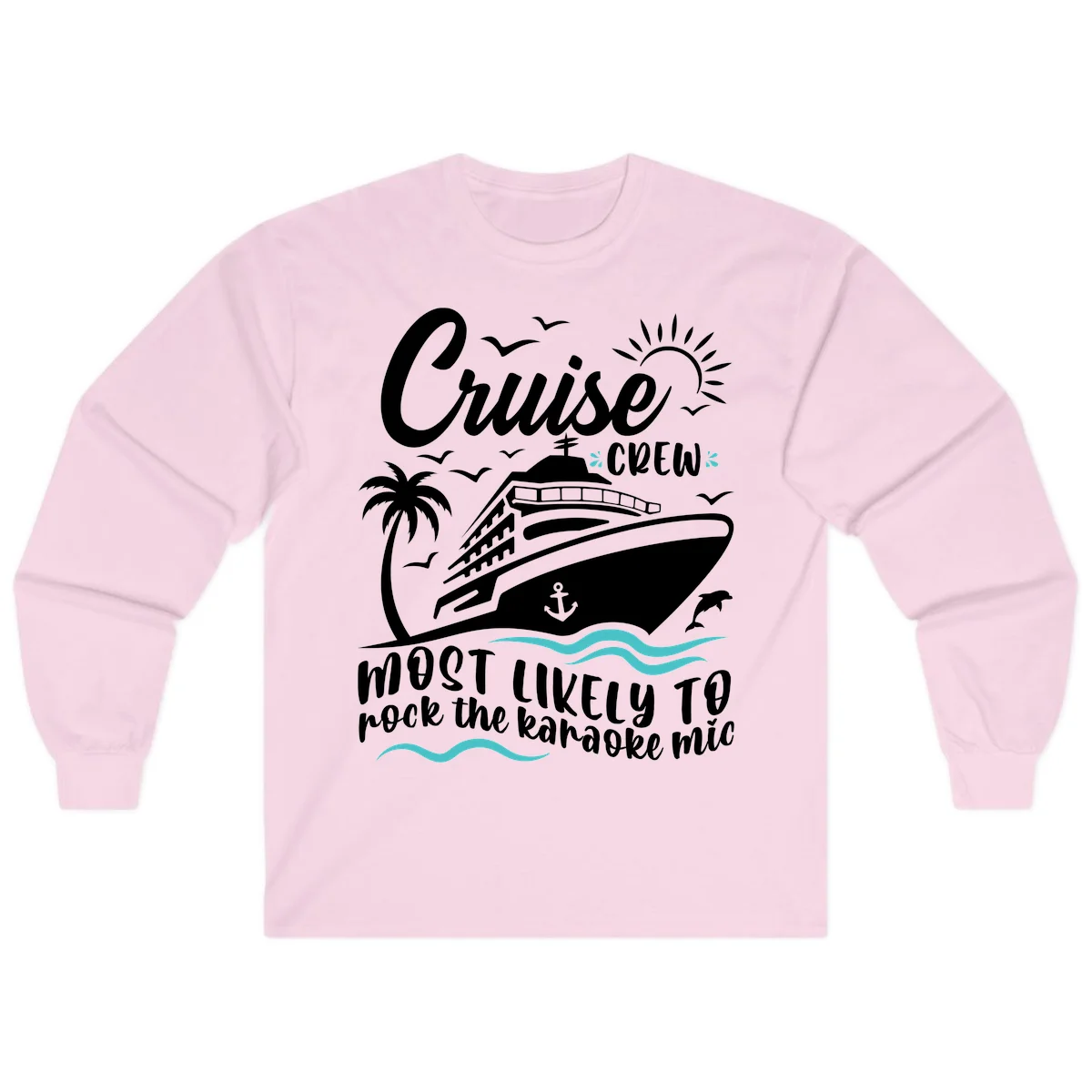 Cruise Crew Karaoke Night Long Sleeve in Light Pink