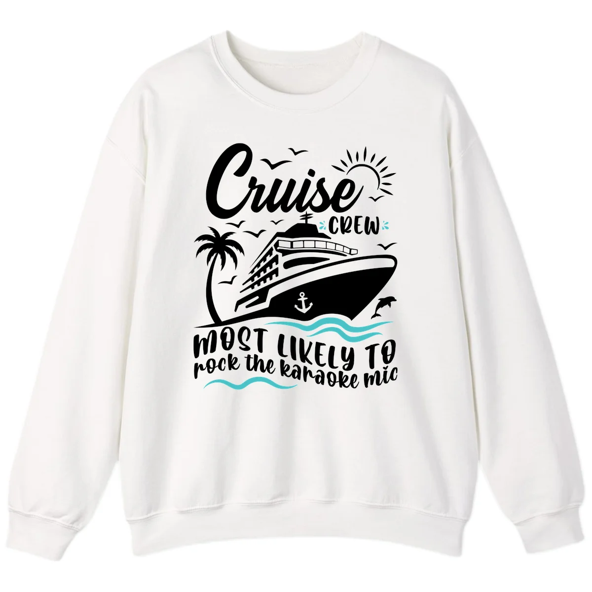 Cruise Crew Karaoke Night Sweatshirt in White