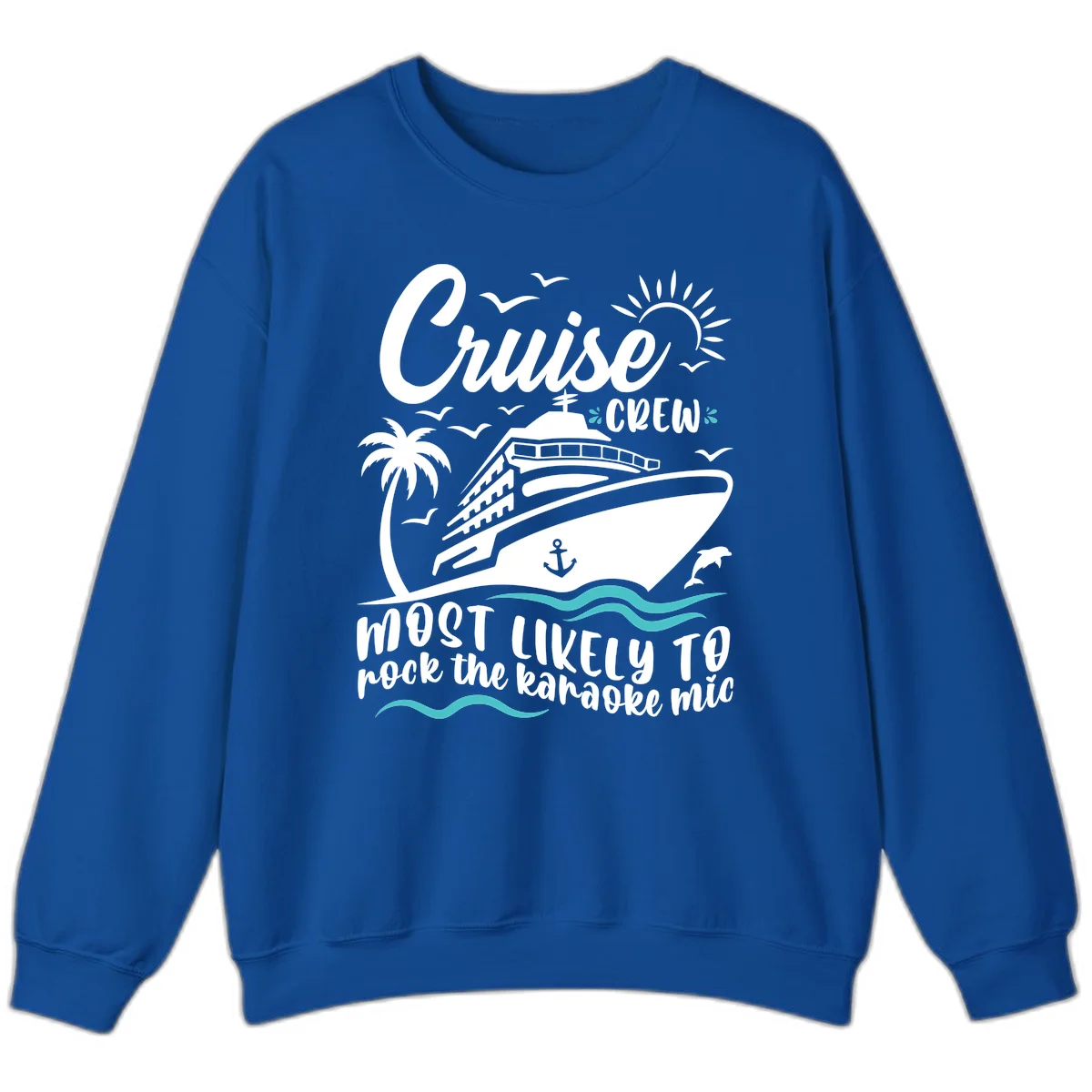 Cruise Crew Karaoke Night Sweatshirt in Royal