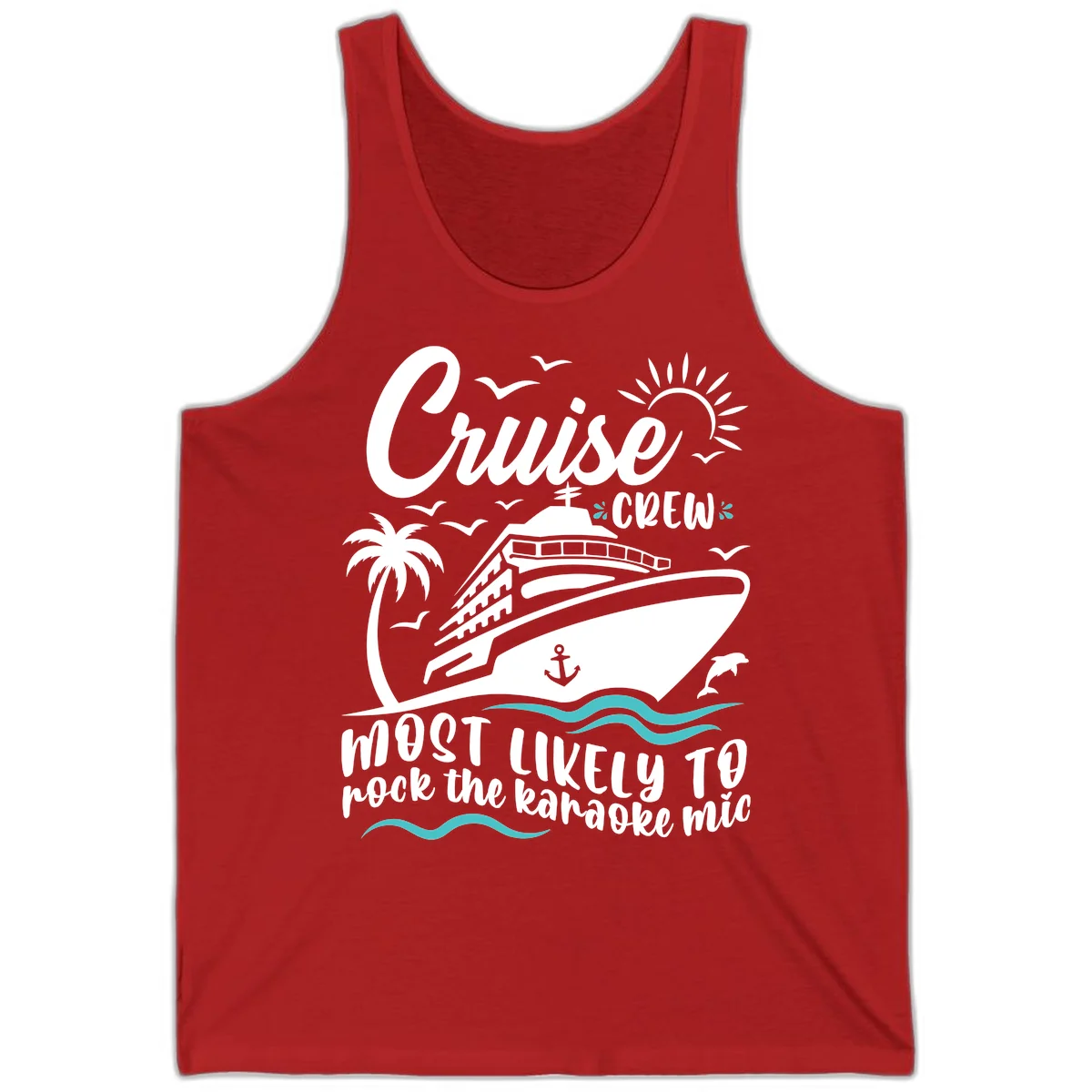 Cruise Crew Karaoke Night Tank in Red