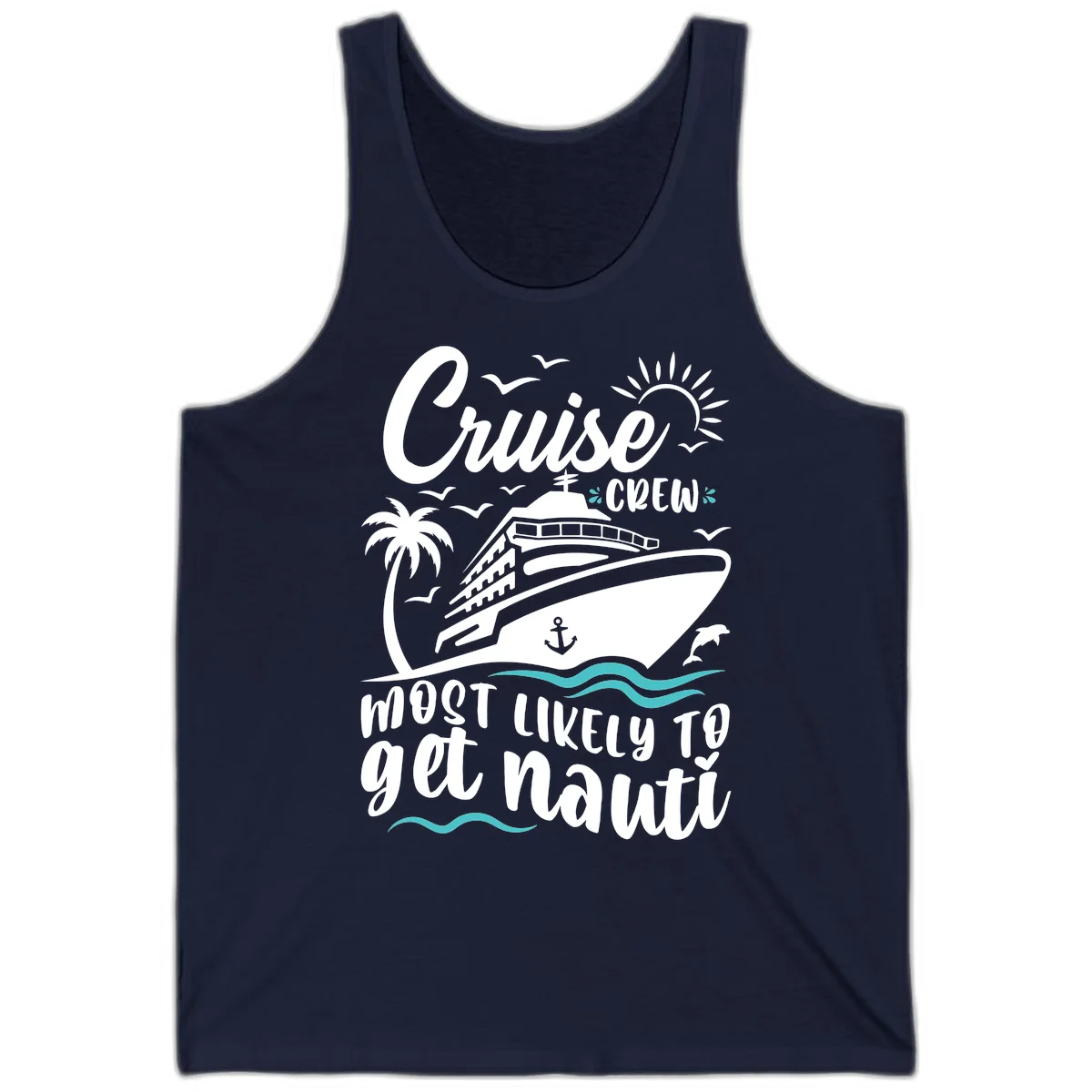 Cruise Crew Most Likely To Get Nauati Tank Top in Navy