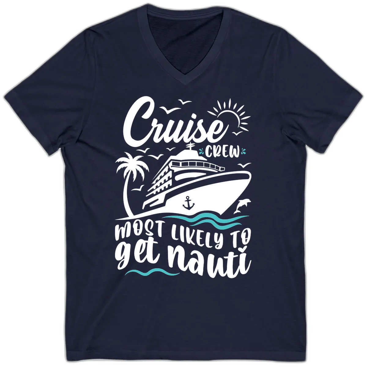 Cruise Crew Most Likely To Get Nauati V-Neck in Navy