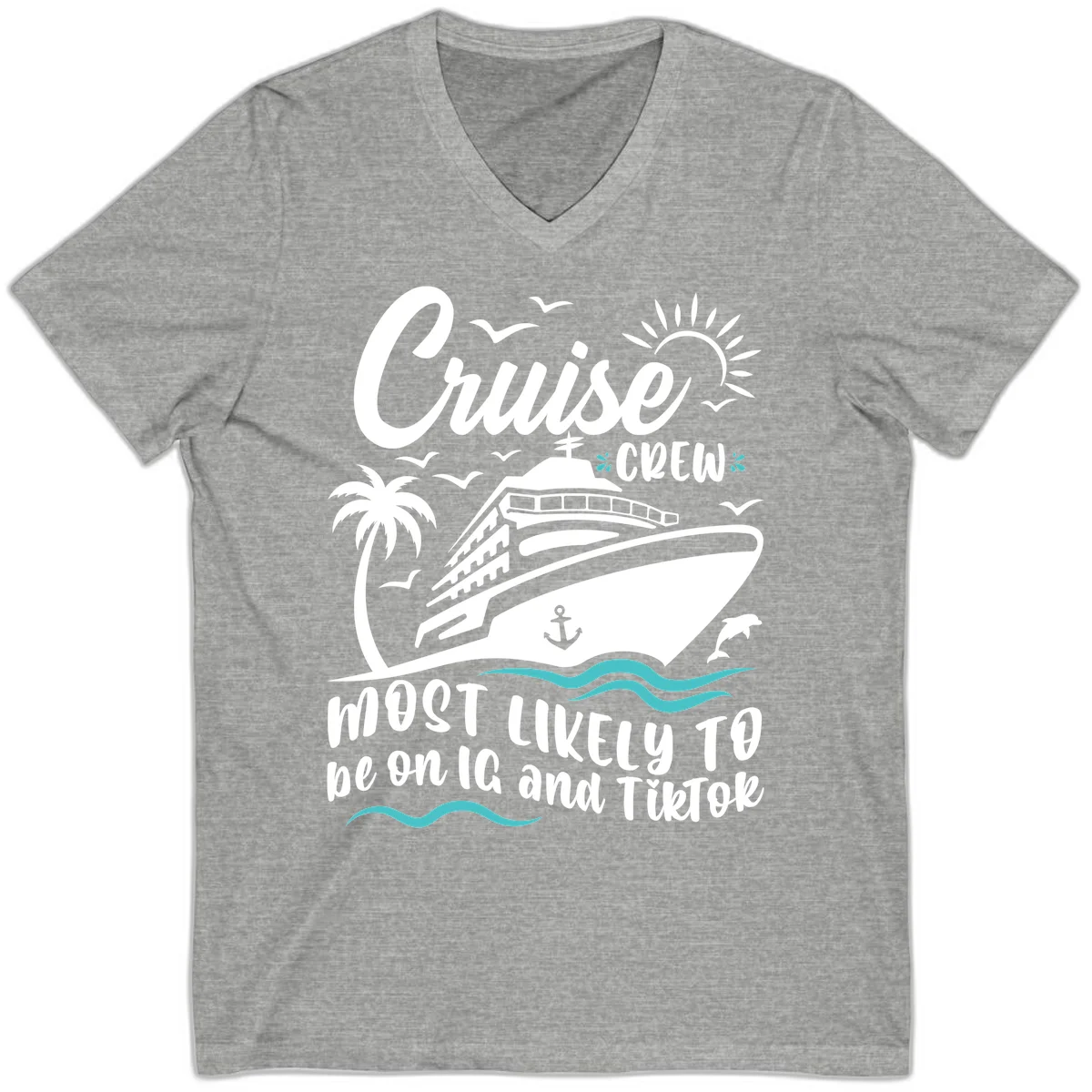 Cruise Crew Most Likely To V-Neck in Athletic Heather