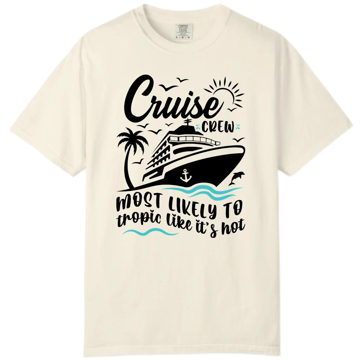 Cruise Crew Tropical Vibes Comfort Color in Ivory