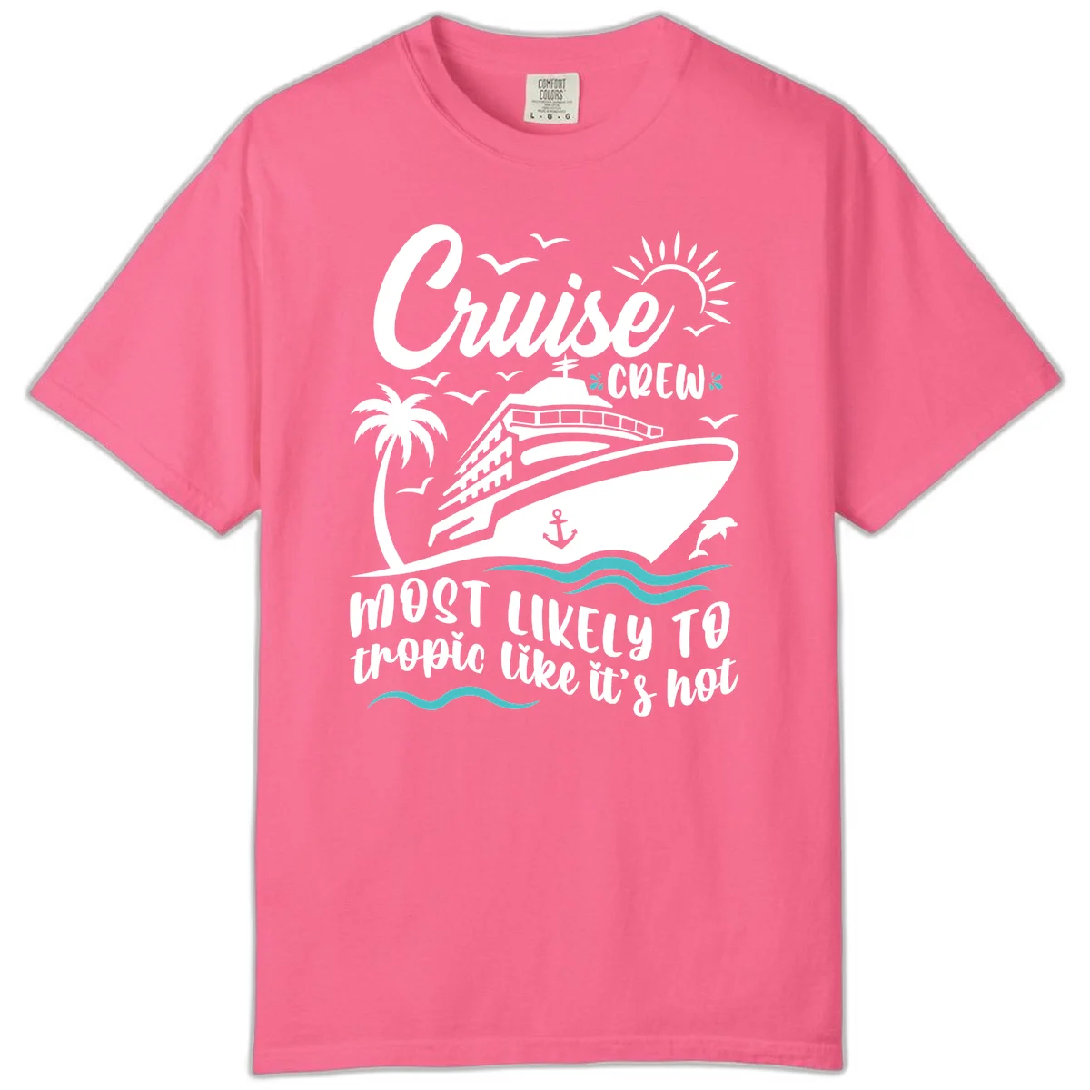 Cruise Crew Tropical Vibes Comfort Color in Crunchberry