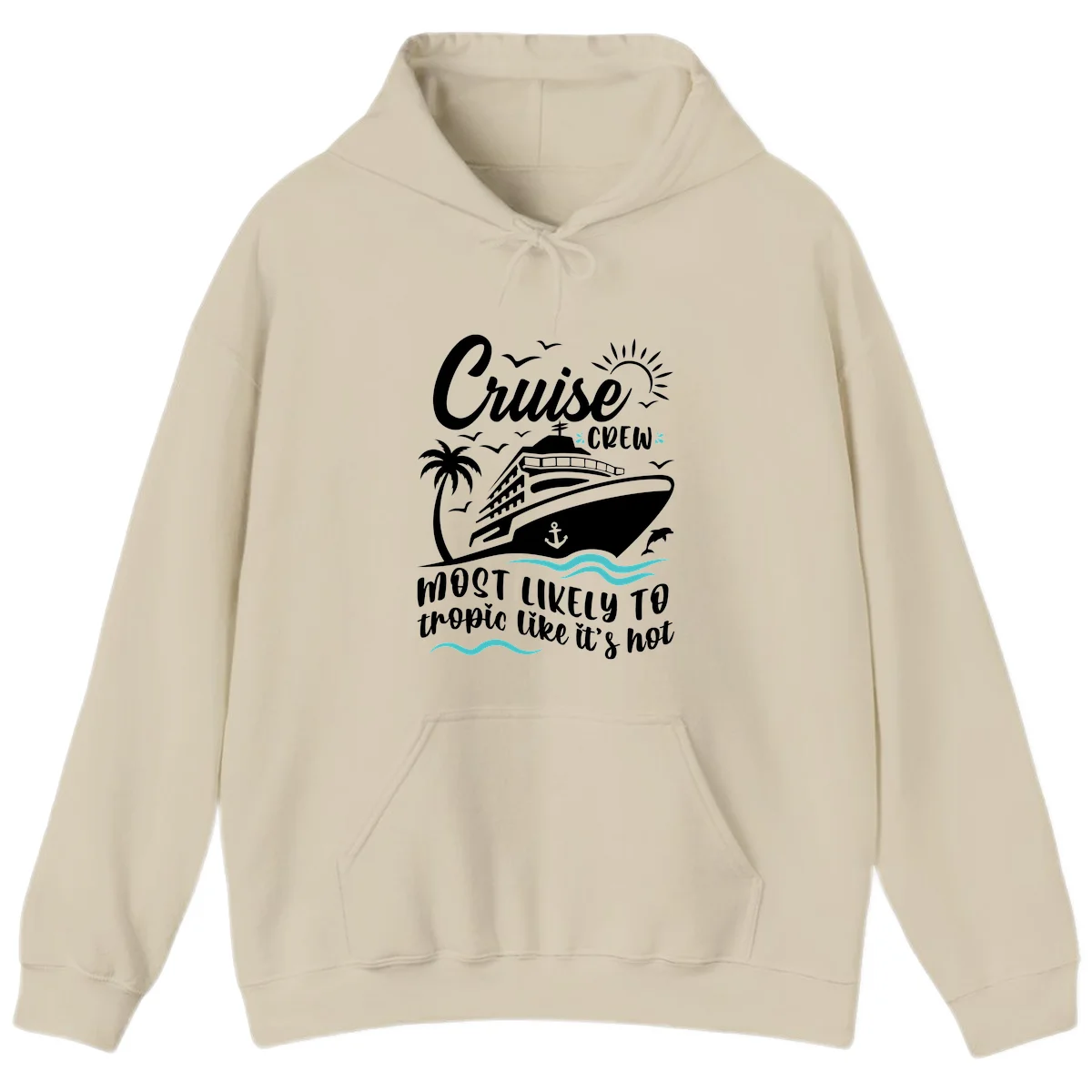 Cruise Crew Tropical Vibes Hoodie in Sand