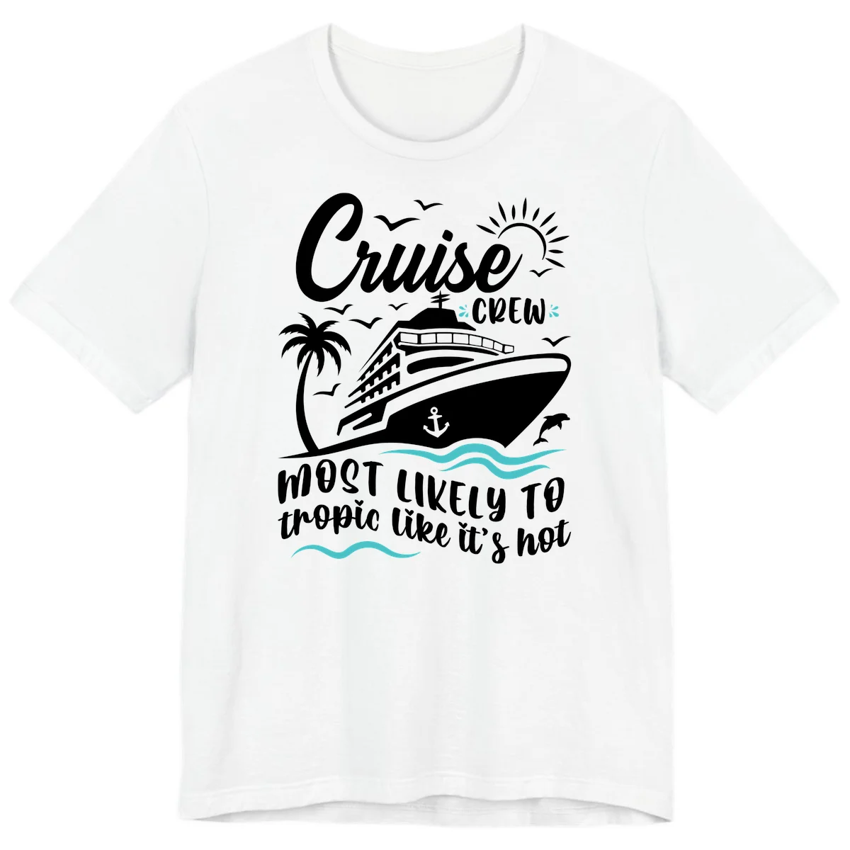 Cruise Crew Tropical Vibes Premium T-Shirt in White