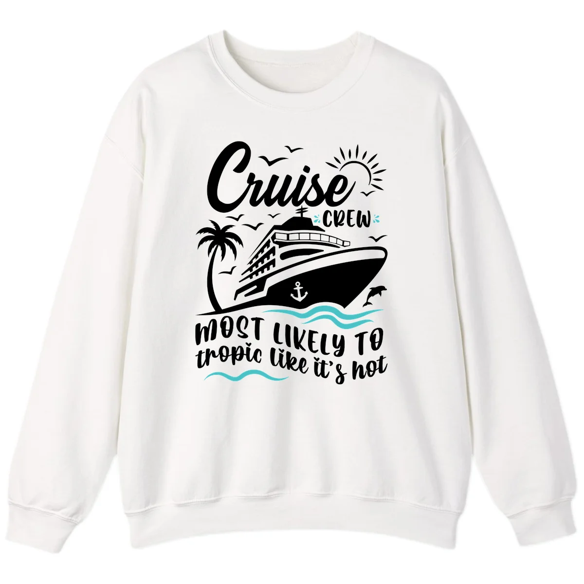 Cruise Crew Tropical Vibes Sweatshirt in White