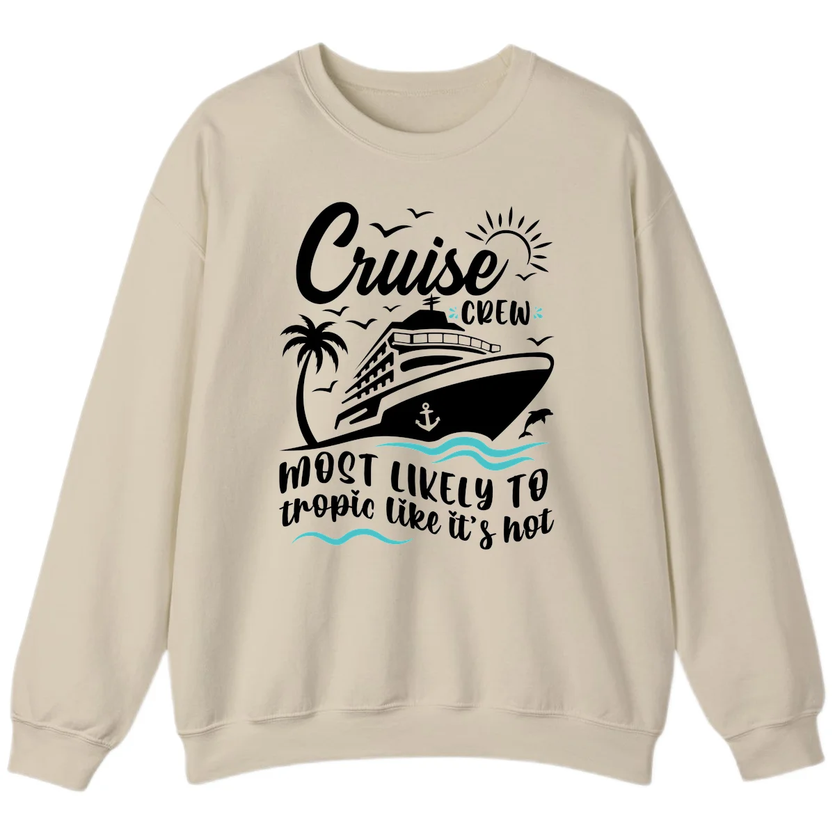 Cruise Crew Tropical Vibes Sweatshirt in Sand