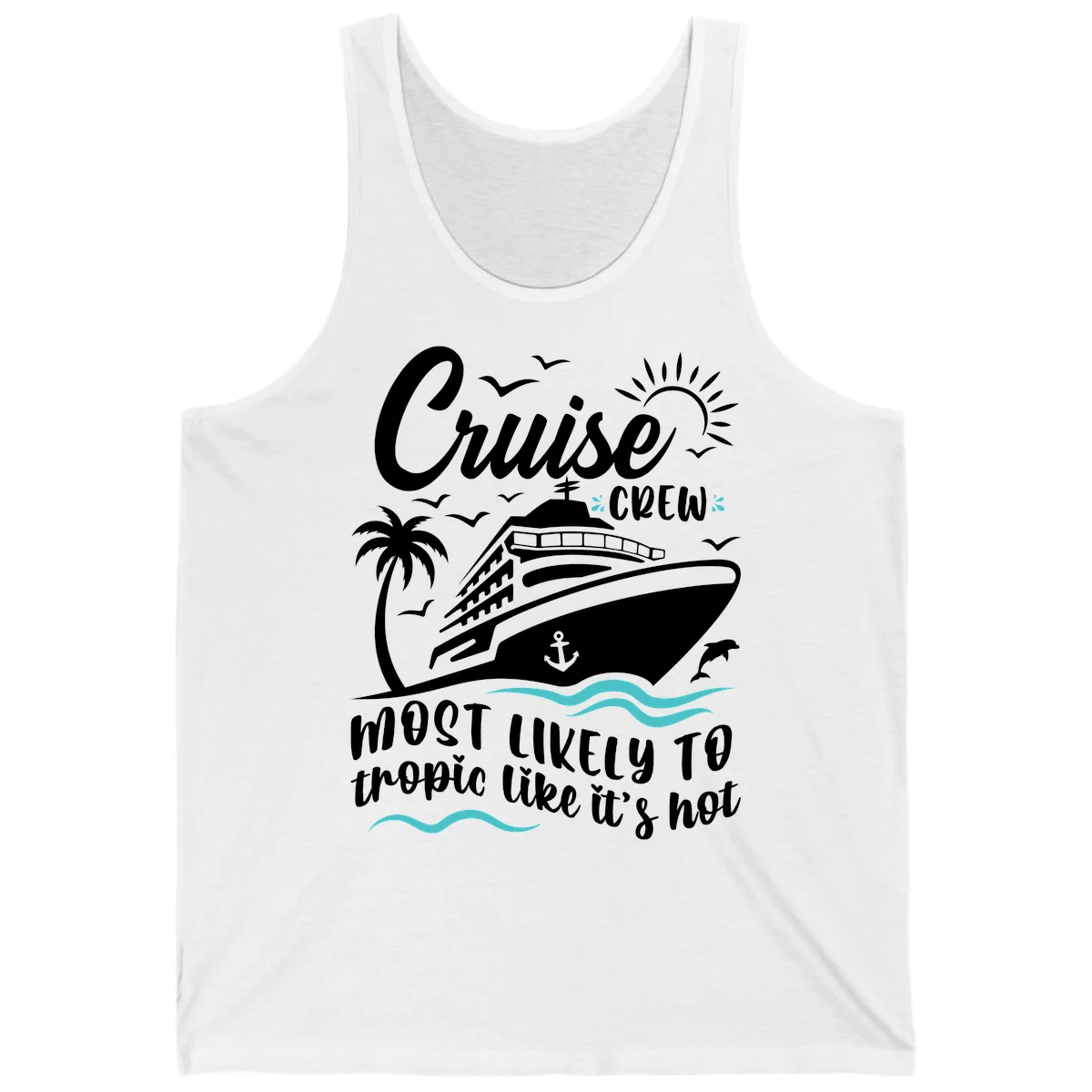 Cruise Crew Tropical Vibes Tank in White