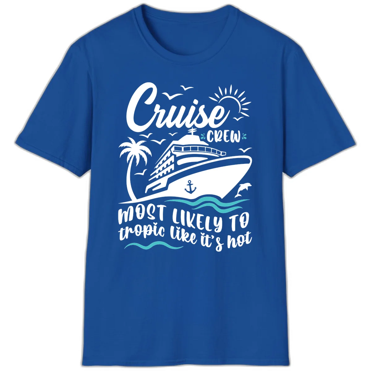 Cruise Crew Tropical Vibes T-Shirt in Royal