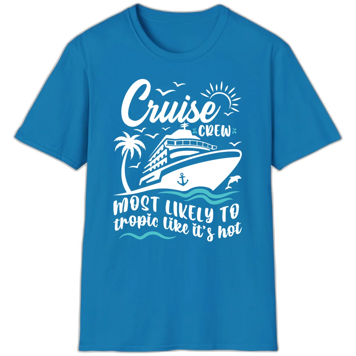 Cruise Crew Tropical Vibes T-Shirt in Sapphire