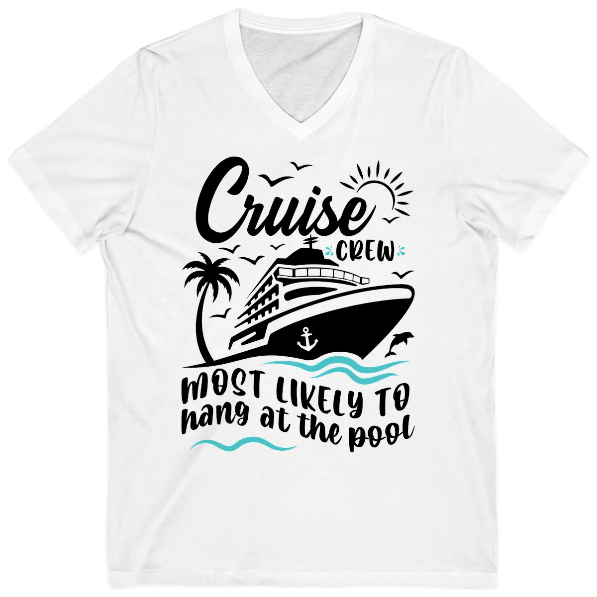 Cruise Crew Most Likely To Hang At The Pool V-Neck in White