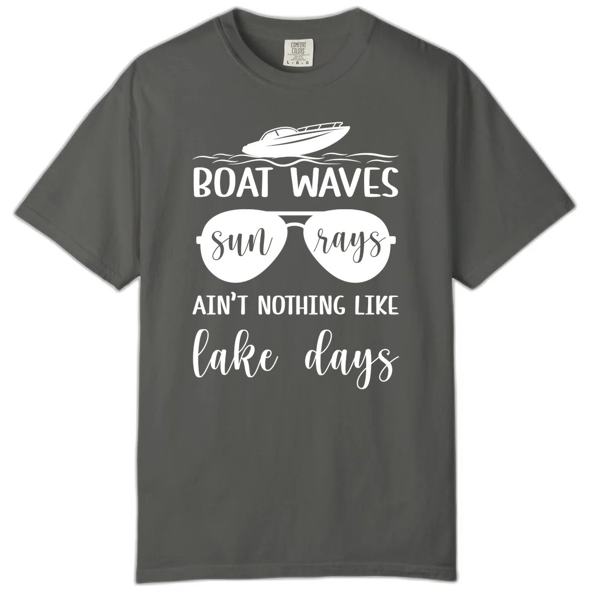 Boat Waves Sun Rays Lake Days Comfort Color in Pepper