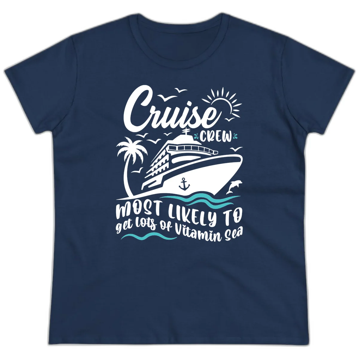 Cruise Crew Vitamin Sea Ladies Tee in Navy