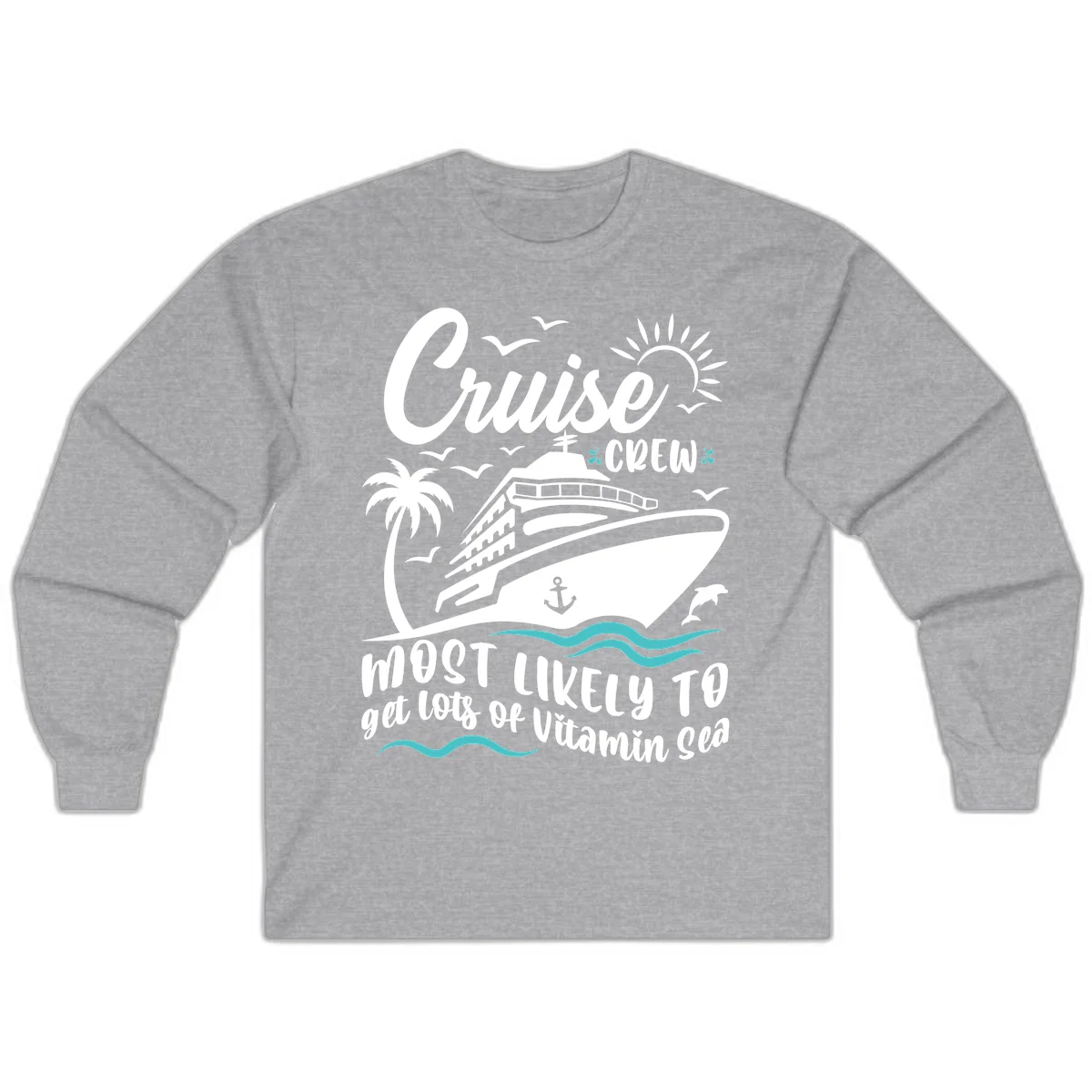 Cruise Crew Vitamin Sea Long Sleeve in Sport Grey
